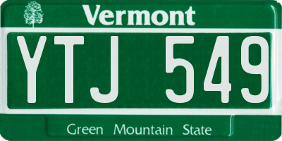 VT license plate YTJ549