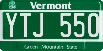 VT license plate YTJ550