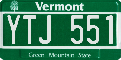 VT license plate YTJ551