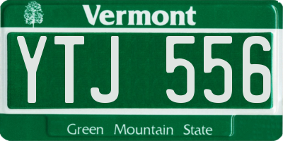 VT license plate YTJ556