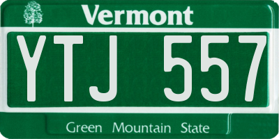 VT license plate YTJ557