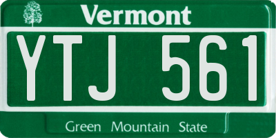 VT license plate YTJ561