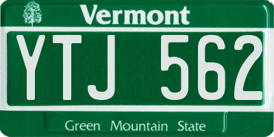 VT license plate YTJ562