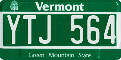 VT license plate YTJ564