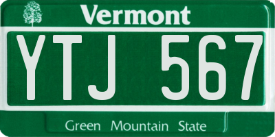 VT license plate YTJ567