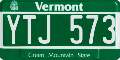 VT license plate YTJ573