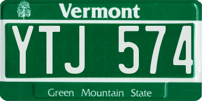 VT license plate YTJ574