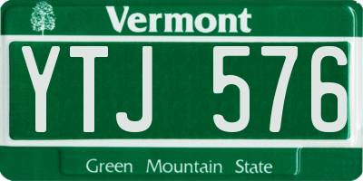 VT license plate YTJ576
