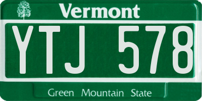 VT license plate YTJ578