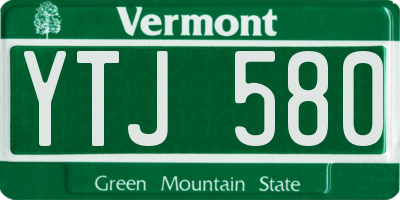 VT license plate YTJ580