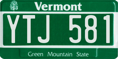 VT license plate YTJ581