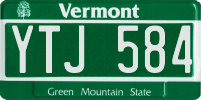 VT license plate YTJ584