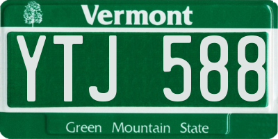 VT license plate YTJ588