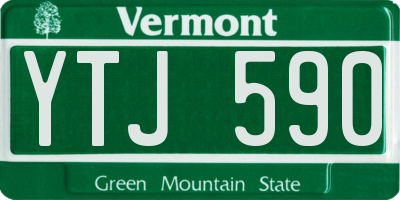 VT license plate YTJ590