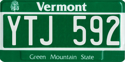 VT license plate YTJ592