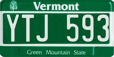 VT license plate YTJ593