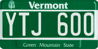 VT license plate YTJ600