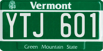 VT license plate YTJ601