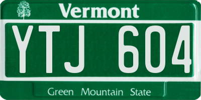 VT license plate YTJ604