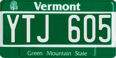 VT license plate YTJ605