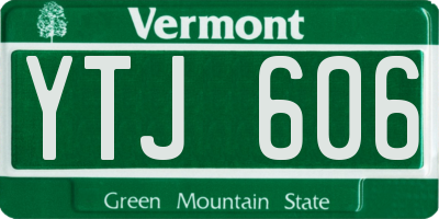 VT license plate YTJ606