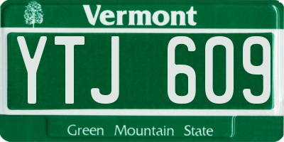 VT license plate YTJ609