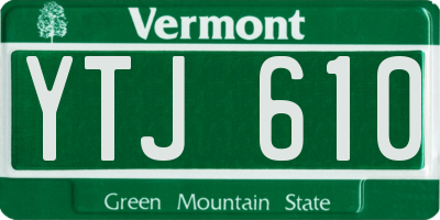 VT license plate YTJ610