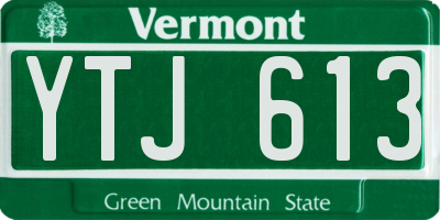 VT license plate YTJ613