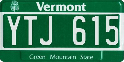 VT license plate YTJ615
