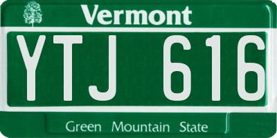 VT license plate YTJ616