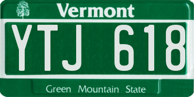 VT license plate YTJ618