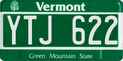 VT license plate YTJ622