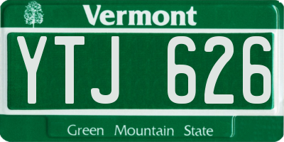 VT license plate YTJ626