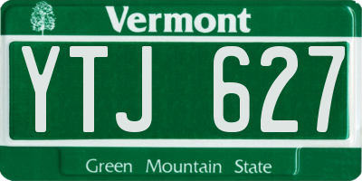 VT license plate YTJ627