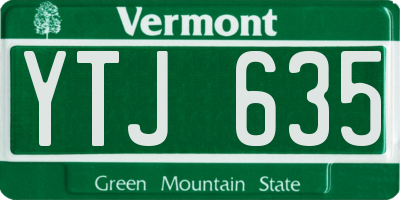 VT license plate YTJ635