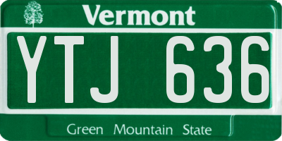 VT license plate YTJ636