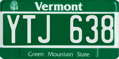 VT license plate YTJ638