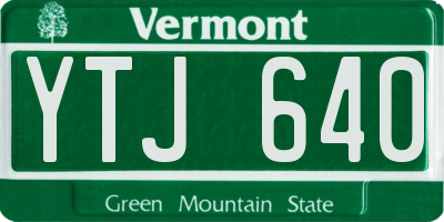 VT license plate YTJ640