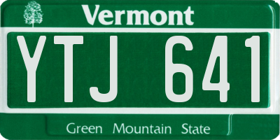 VT license plate YTJ641