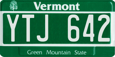VT license plate YTJ642