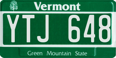 VT license plate YTJ648