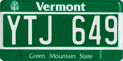 VT license plate YTJ649