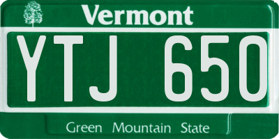 VT license plate YTJ650