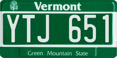 VT license plate YTJ651