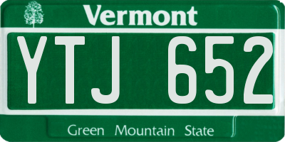 VT license plate YTJ652