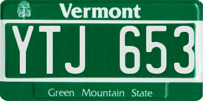 VT license plate YTJ653
