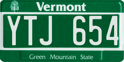 VT license plate YTJ654
