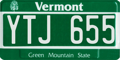 VT license plate YTJ655