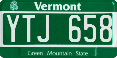VT license plate YTJ658