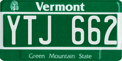 VT license plate YTJ662